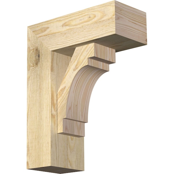Ekena Millwork Merced Block Rough Sawn Bracket w/ Offset Brace, Douglas Fir, 6"W x 14"D x 18"H BKT0604X14X18MRC05RDF - main